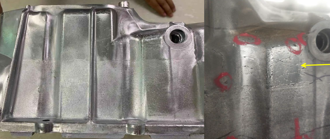 產品表面呈現缺料,裂紋缺陷 產品表面呈現缺料,裂紋缺陷